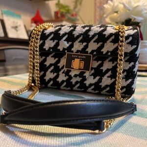 Kate Spade Evelyn Houndstooth Tweed Convertible Small Shoulder Bag